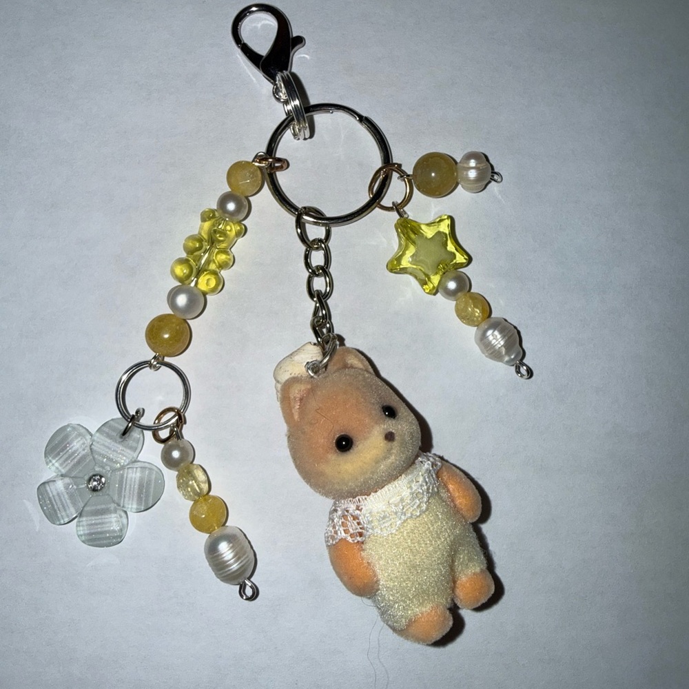Hand Crafted Calico Critter Bag Charm/Keychain
